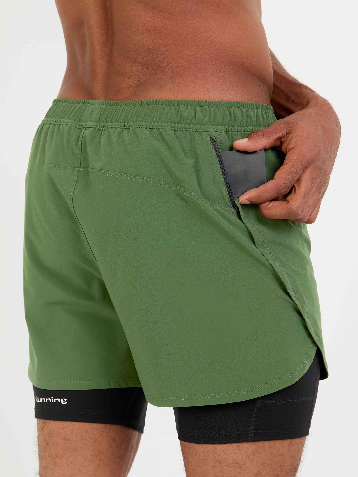 2-in-1 Shorts - Combat Green